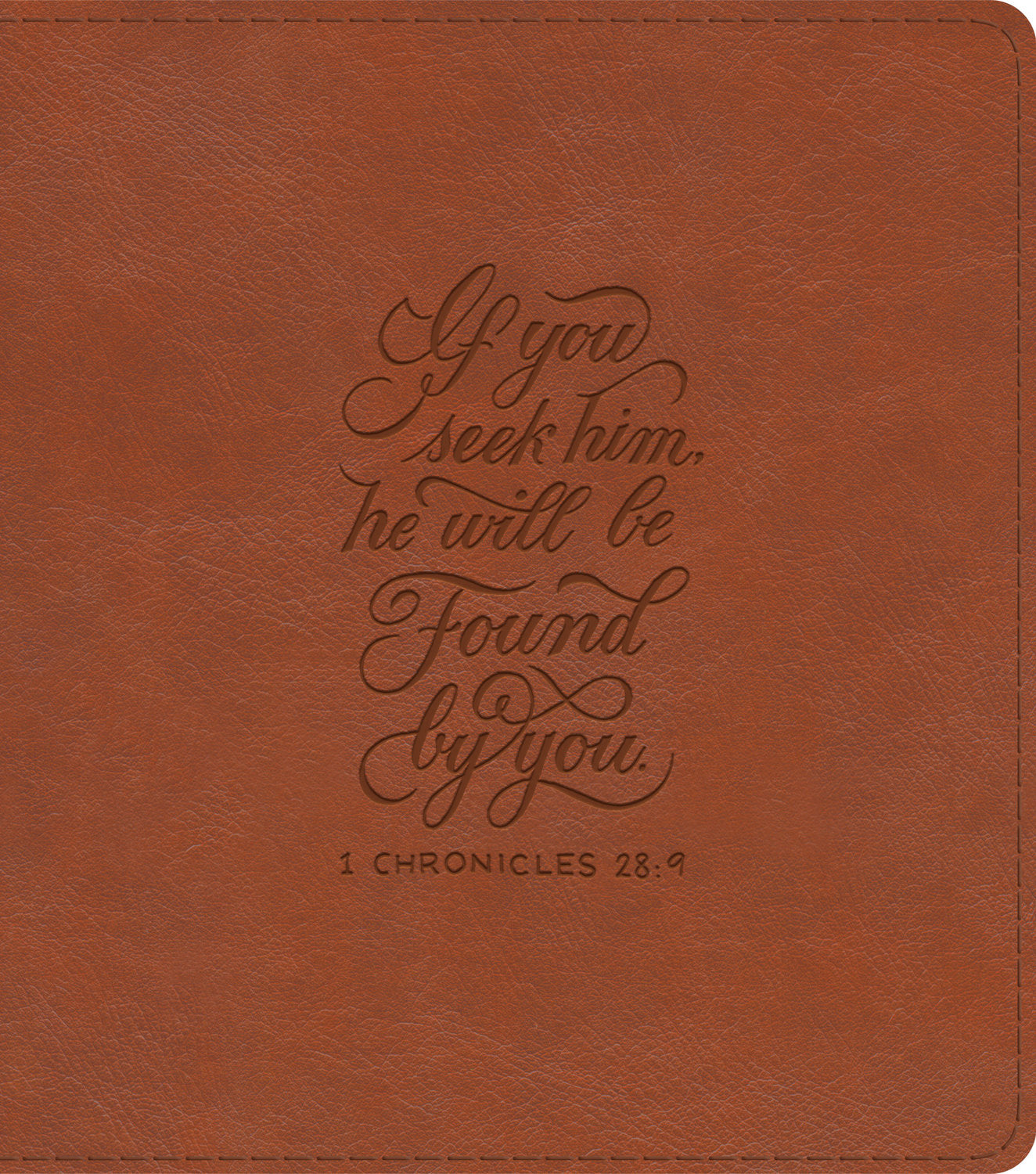 ESV Journaling Study Bible English Saddle, 1 Chronicles 28:9 Design (Black Letter Edition)