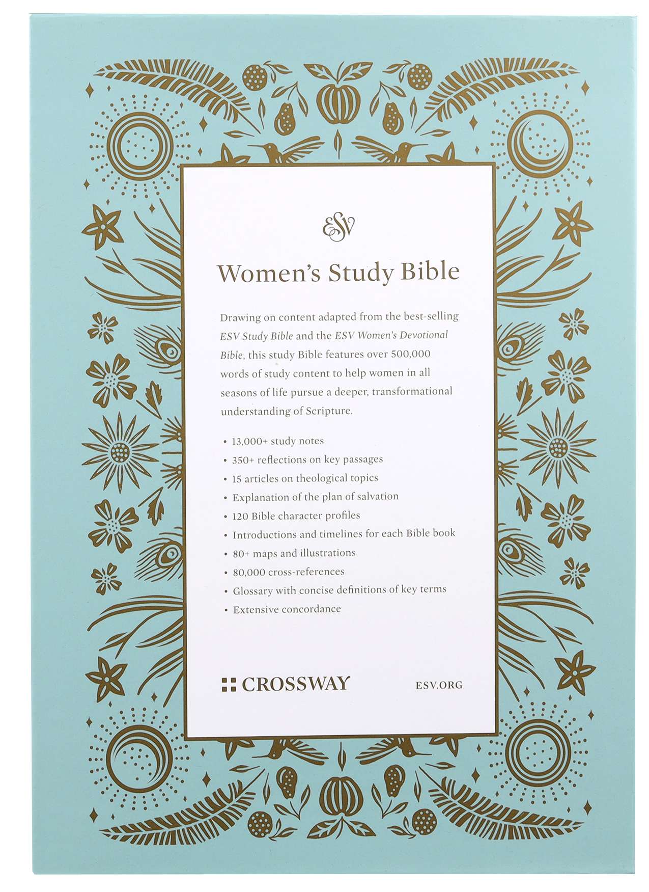 ESV Women's Study Bible Nubuck Caramel (1 Chronicles 16:34 Design)