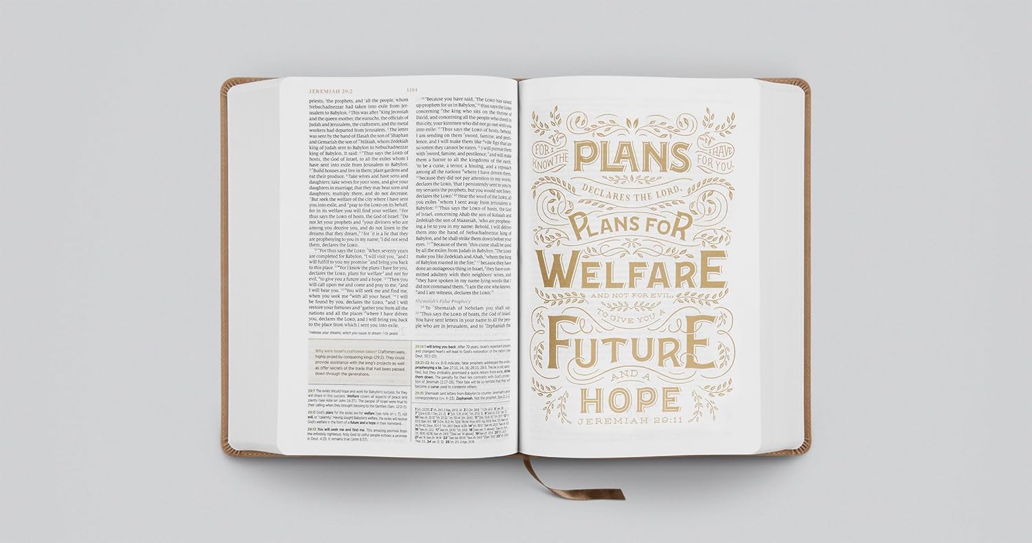 ESV Women's Study Bible Nubuck Caramel (1 Chronicles 16:34 Design)