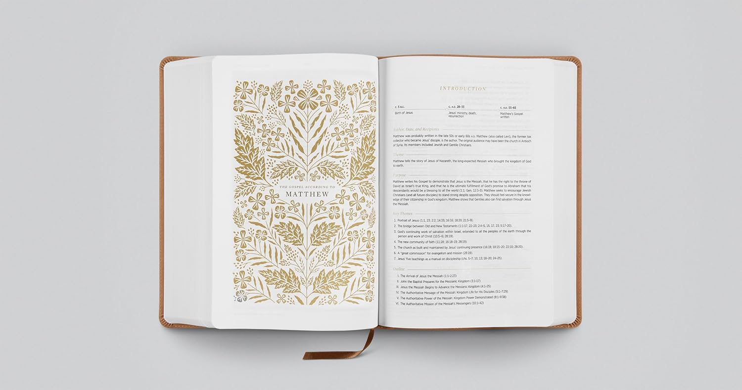 ESV Women's Study Bible Nubuck Caramel (1 Chronicles 16:34 Design)