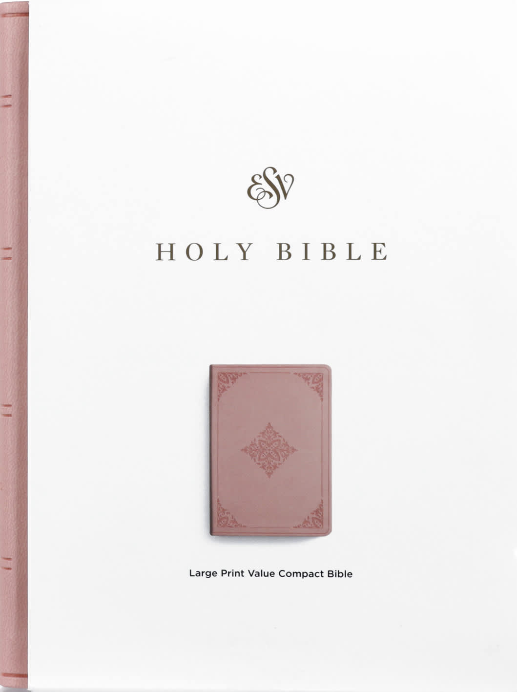 ESV Value Large Print Compact Bible (Blush Rose, Fleur-de-lis Design)