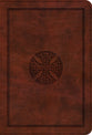 ESV Large Print Compact Bible Brown Mosaic Cross Design (Black Letter Edition)