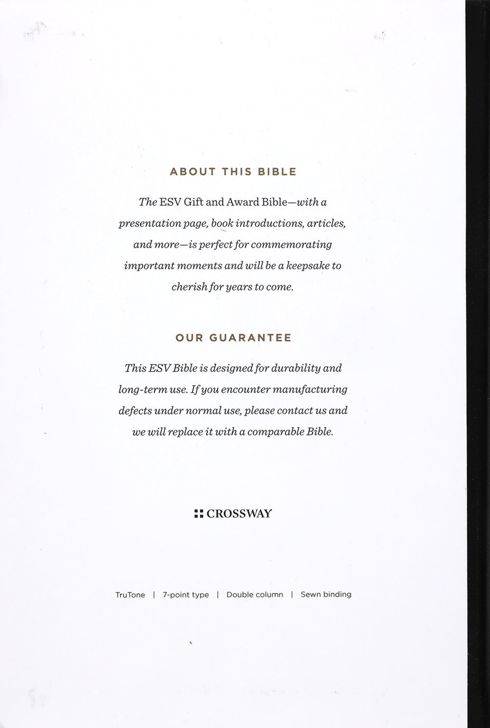 ESV Gift and Award Bible Black