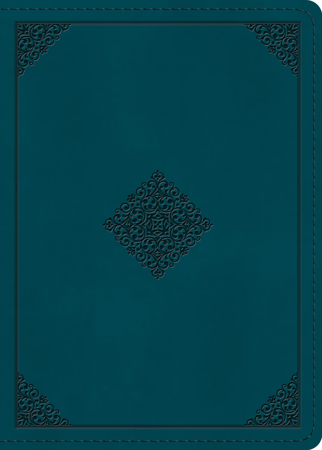 ESV Large Print Personal Size Bible Deep Teal Ornament Design (Red Letter Edition)