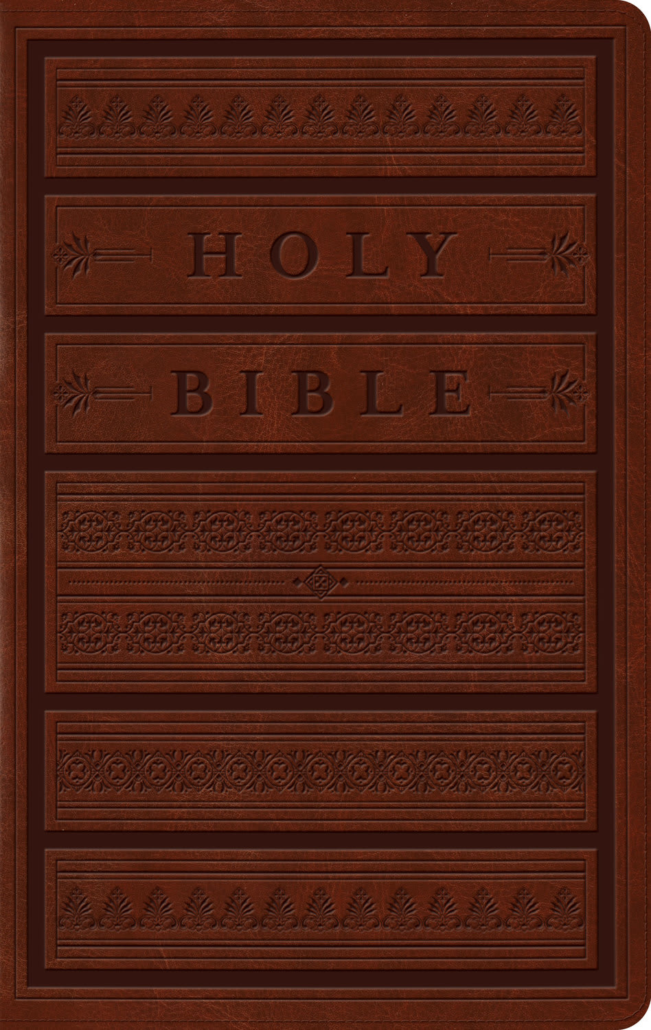 ESV Giant Print Personal Size Bible Brown, Engraved Mantel Design (Red Letter Edition)