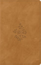 ESV Giant Print Personal Size Bible Nubuck Caramel, Wildflower Design (Red Letter Edition)