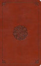 ESV Large Print Thinline Bible English Saddle, Emblem Design (Black Letter Edition)
