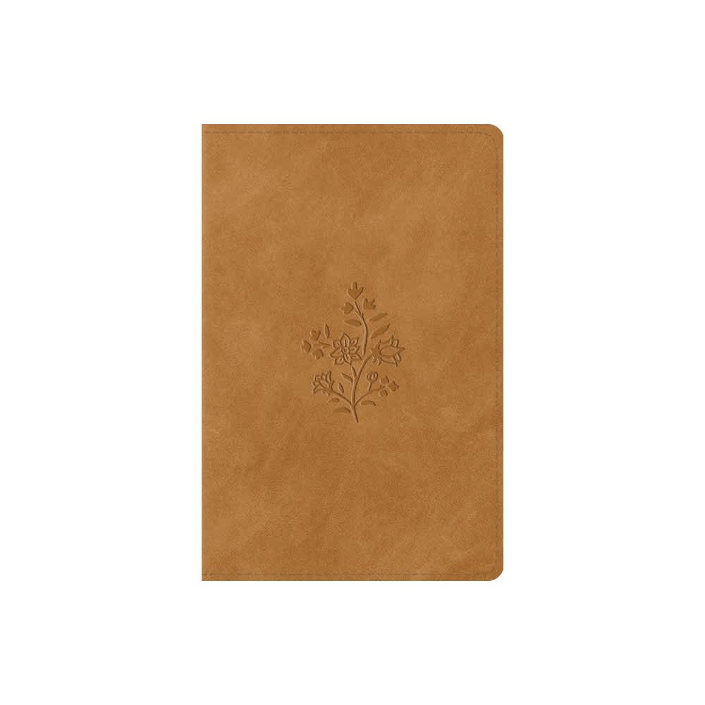 ESV Compact Bible, Nubuck Caramel, Wildflower Design