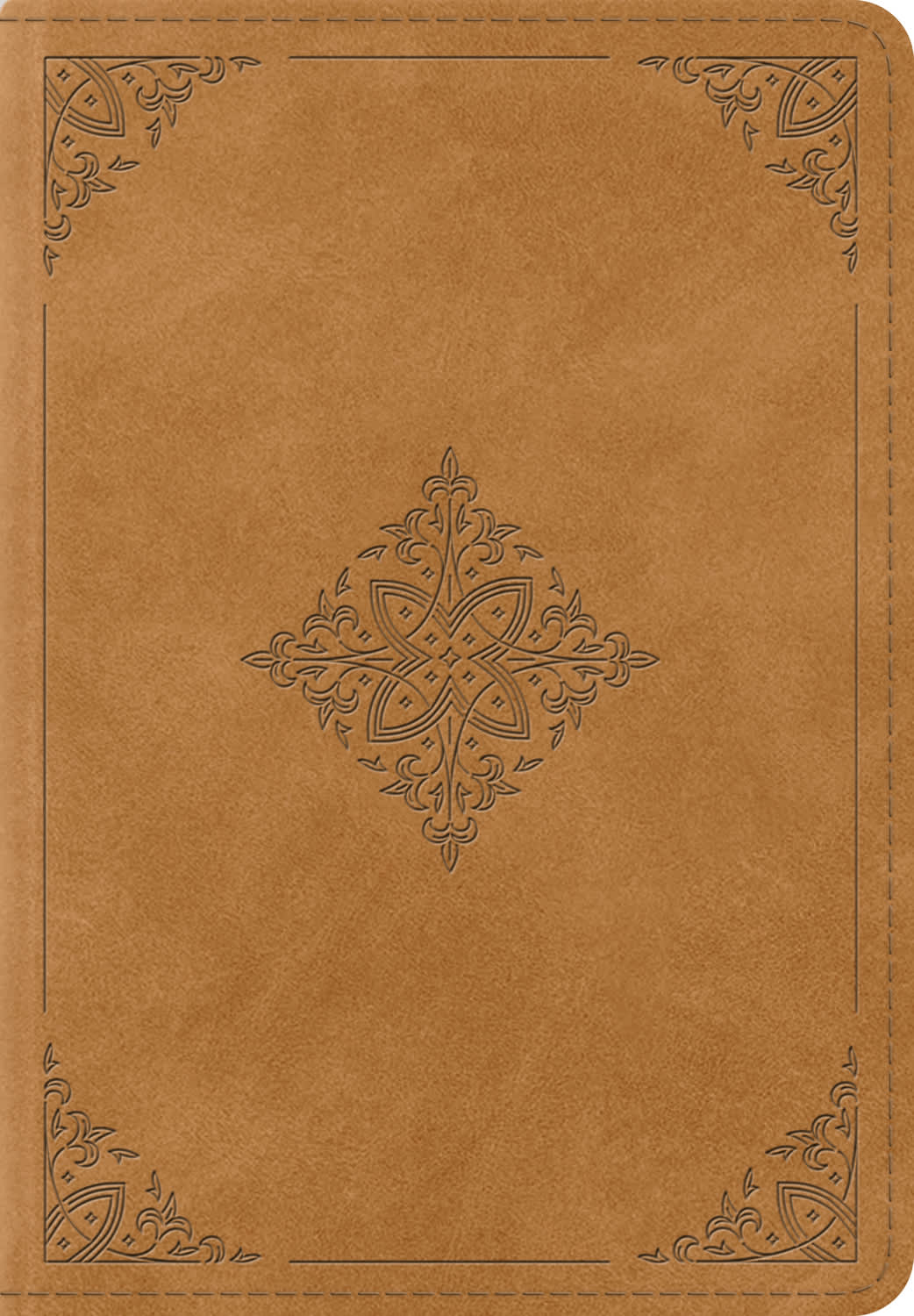 ESV Large Print Bible Nubuck Caramel, Fleur de-lis Design (Black Letter Edition)
