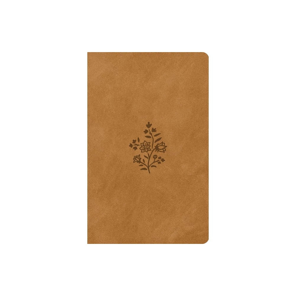 ESV Large Print Value Thinline Bible Nubuck Caramel, Wildflower Design