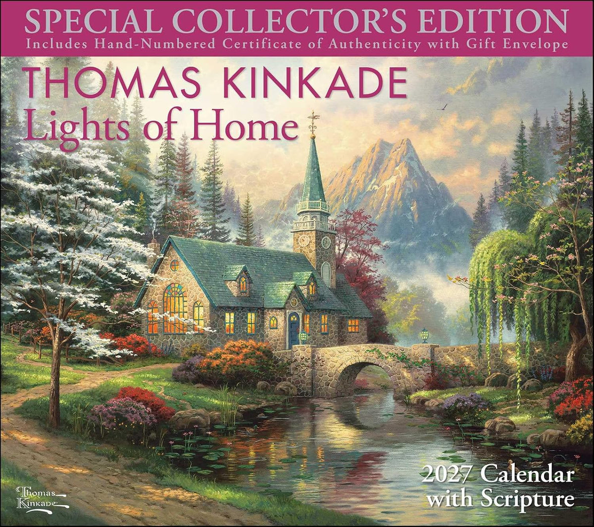 2027 Thomas Kinkade Deluxe Wall Calendar with Print (Collector's Scripture Edition)