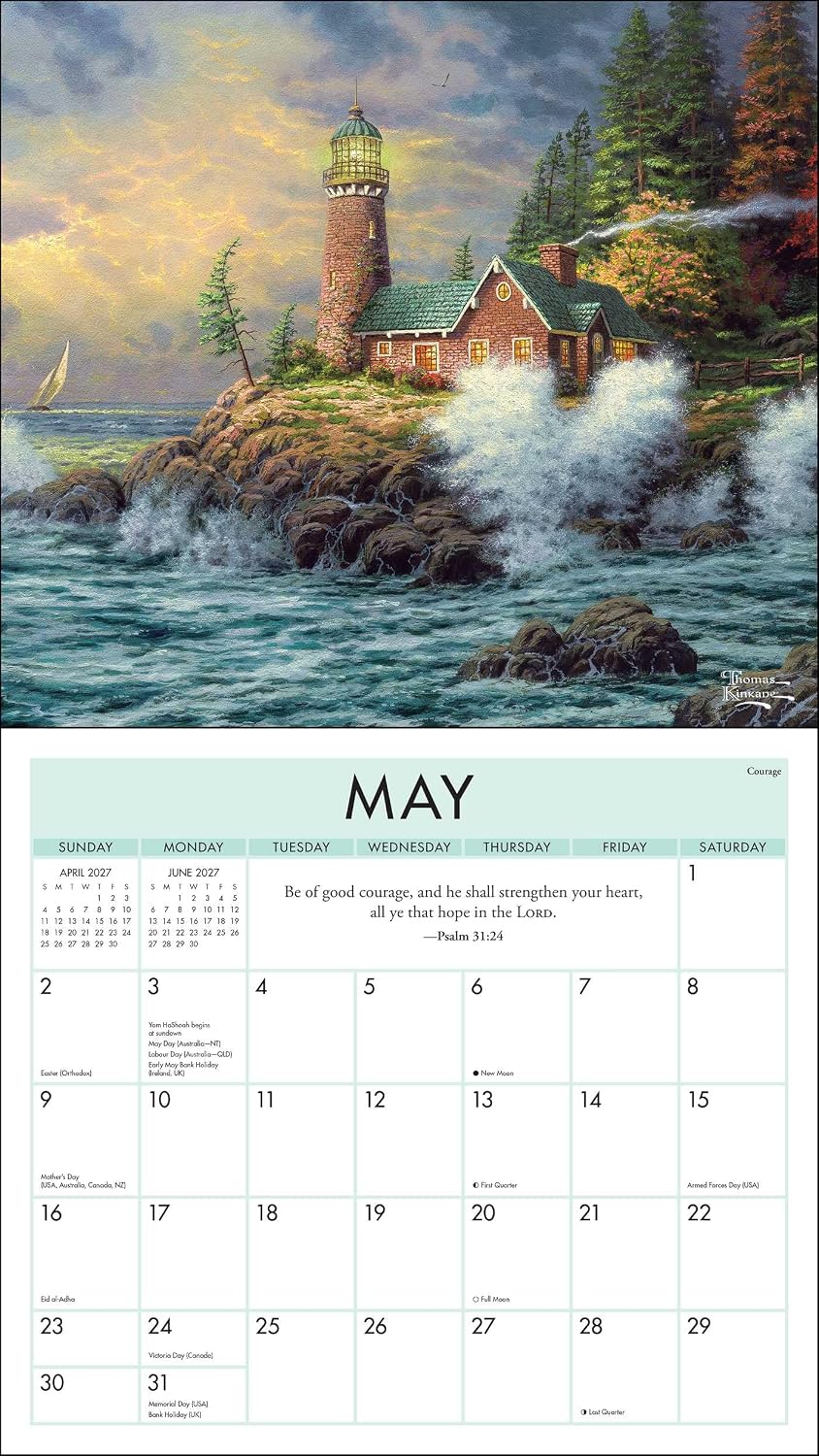 2027 Thomas Kinkade Studios Wall Calendar  (Deluxe with Scripture)