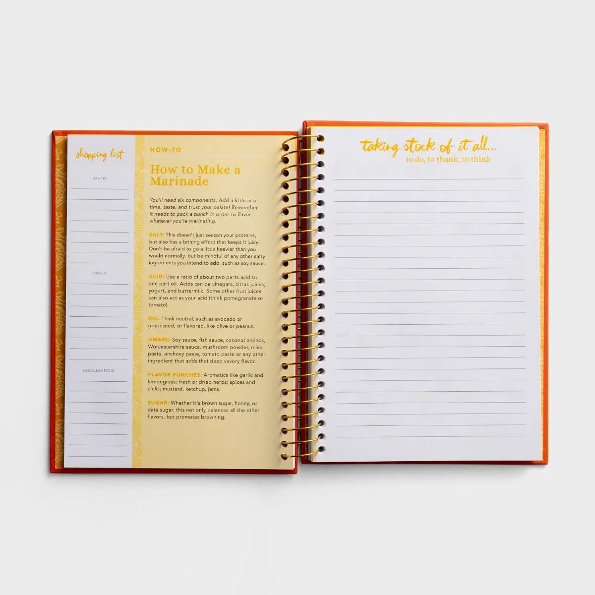 Undated 12-Month Meal Diary/Planner: Every Bite a Blessing, Orange/Gold Foil Leaves (Aarti)