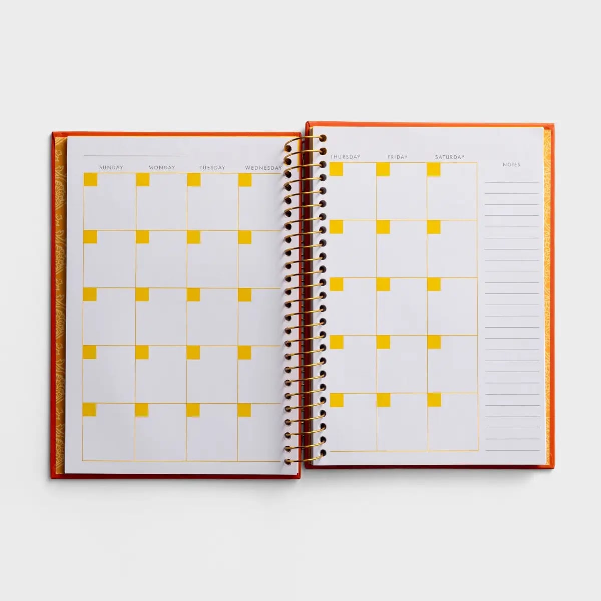 Undated 12-Month Meal Diary/Planner: Every Bite a Blessing, Orange/Gold Foil Leaves (Aarti)