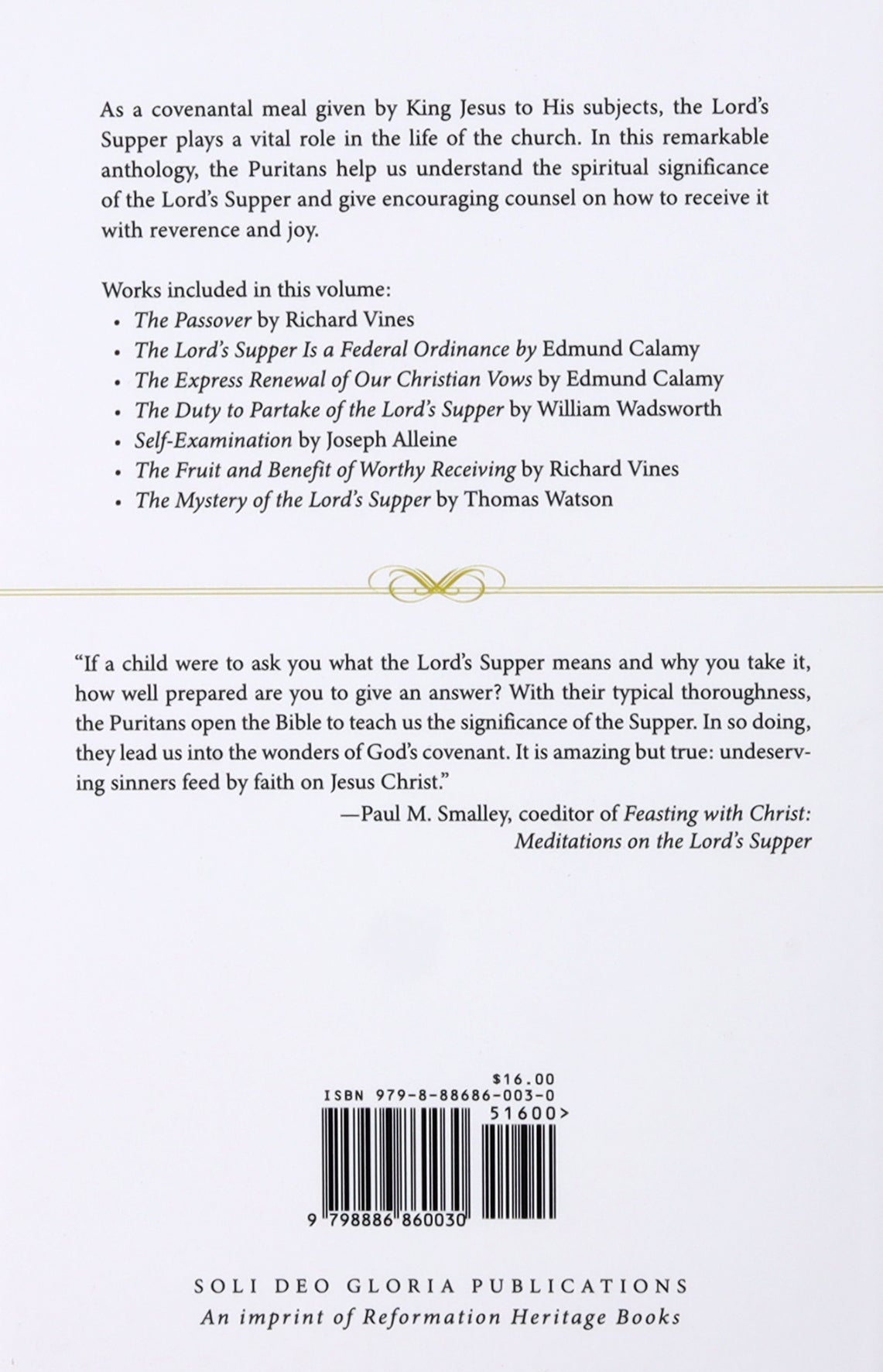 The Puritans on the Lord's Supper