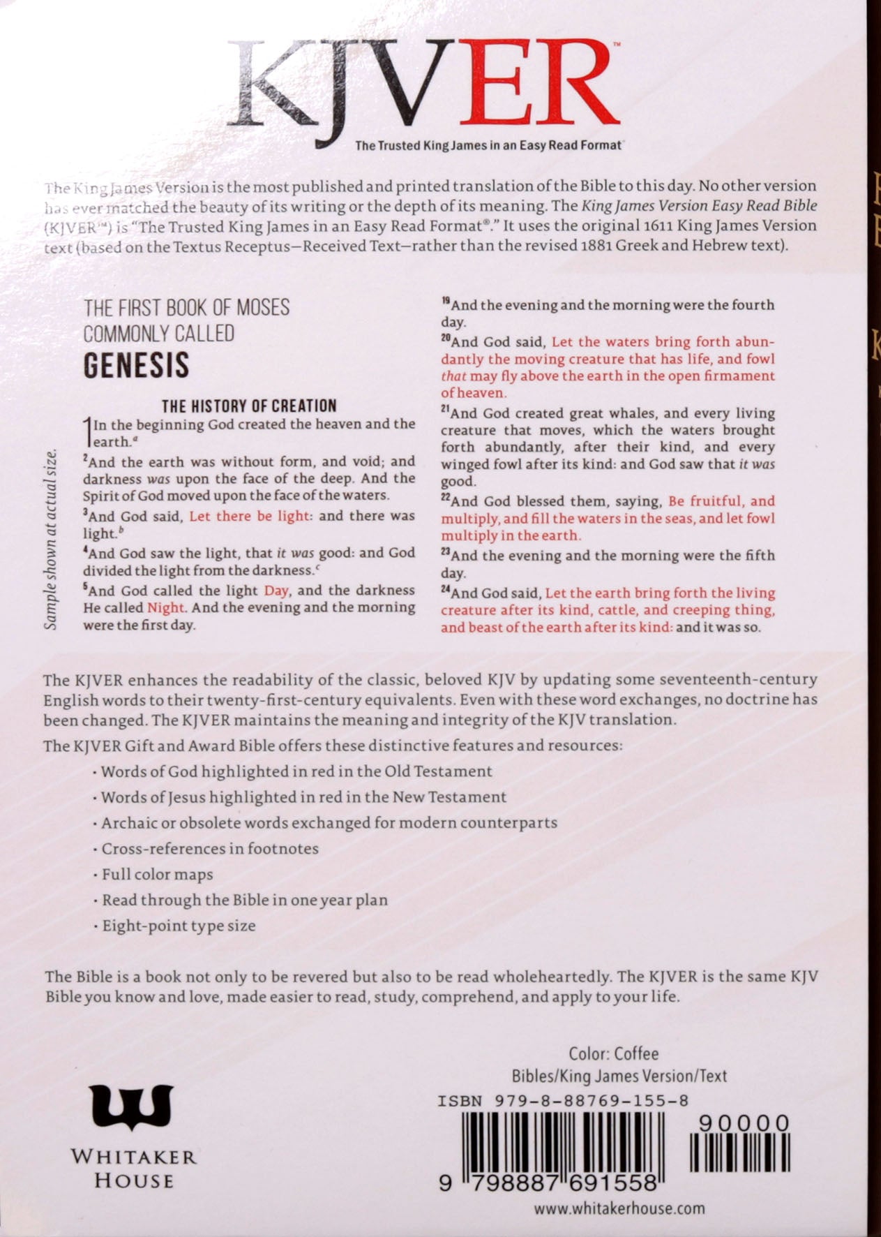 KJVER Gift and Award Holy Bible Deluxe Edition Coffee Brown (Red Letter Edition)