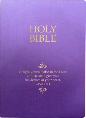 KJVER Holy Bible Delight Yourself In The Lord Life Verse Edition Large Print Royal Purple (Red Letter Edition)
