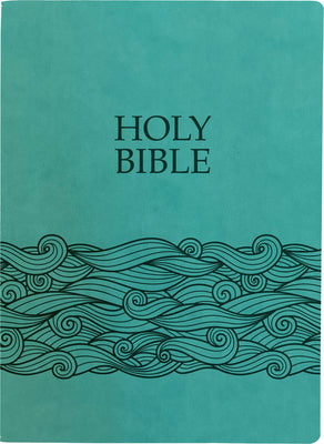 KJVER Holy Bible Large Print Wave Design Coastal Blue (Red Letter Edition)