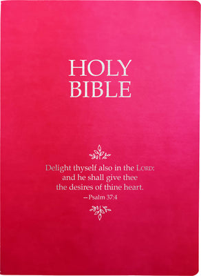 KJV Holy Bible, Delight Yourself in the Lord Life Verse Edition, Large Print, Berry Pink, 1611 Version (Red Letter Edition)