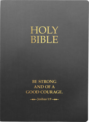 KJV Holy Bible, Be Strong and Courageous Life Verse Edition, Large Print, Black, 1611 Version (Red Letter Edition)