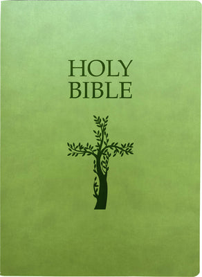 KJV Holy Bible, Cross Design, Large Print, Olive Green, 1611 Version (Red Letter Edition)