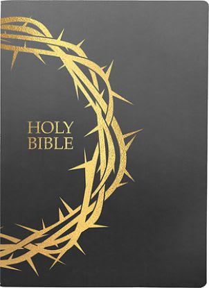 KJVER Sword Bible Giant Print Black Crown of Thorns Design (Red Letter Edition)