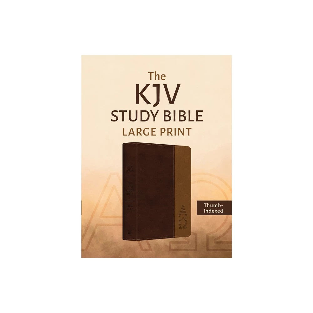 KJV Study Bible Large Print Indexed (Two-Tone Brown Alpha & Omega, Red Letter Edition)