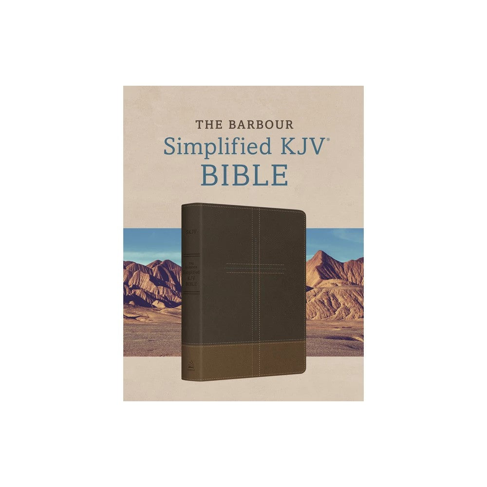 Simplified KJV Bible Deluxe Edition (Two-Tone Brown Stitched Cross)