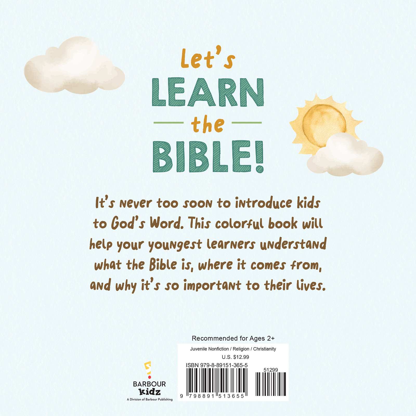 Let's Learn the Bible for Toddlers: The Littlest Kids' Guide to God's Word