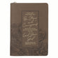 Classic Journal with Zipper: Brown Strong & Courageous Josh. 1:9