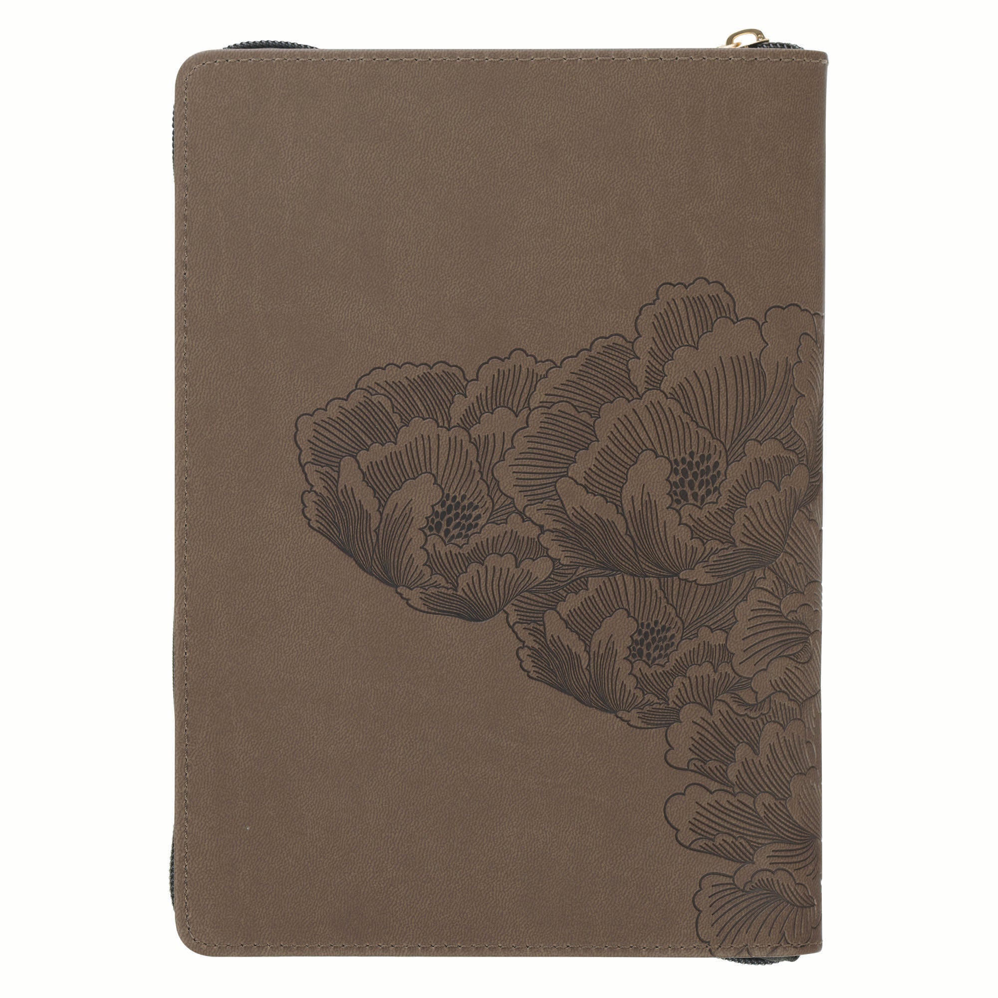 Classic Journal with Zipper: Brown Strong & Courageous Josh. 1:9