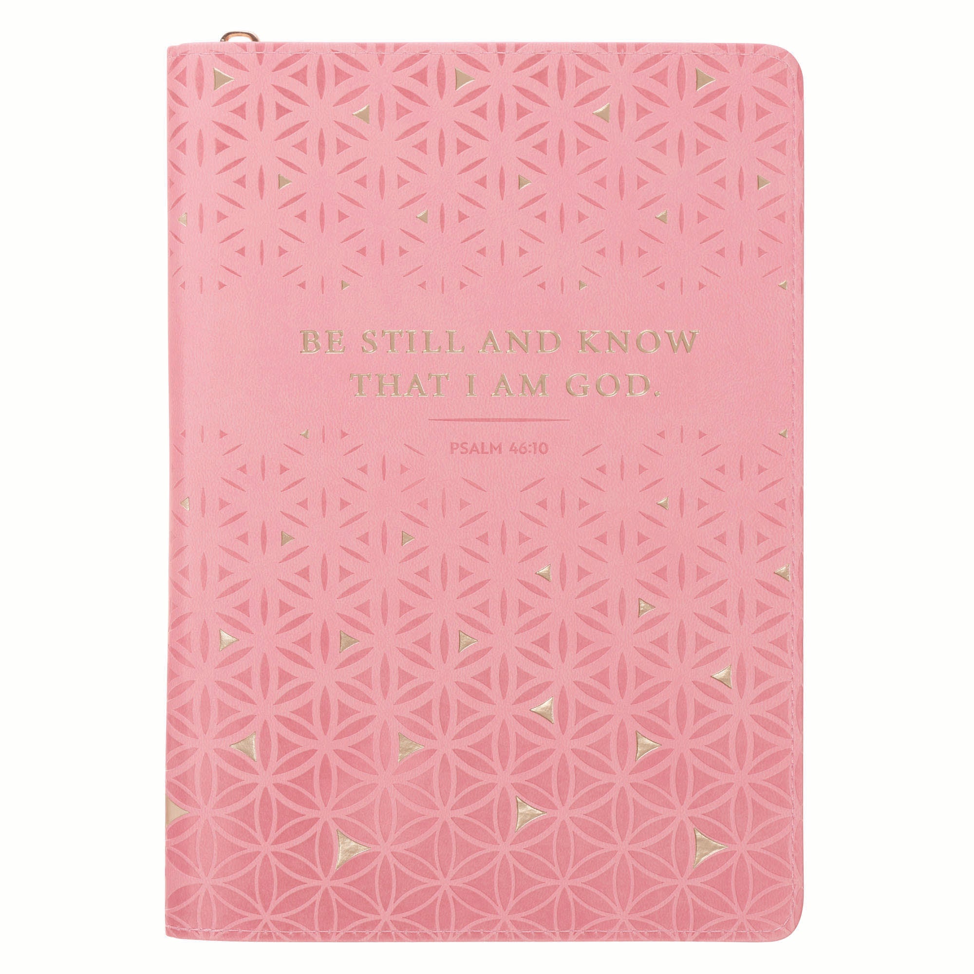 Journal with Zipper: Pink Be Still Ps. 46:10