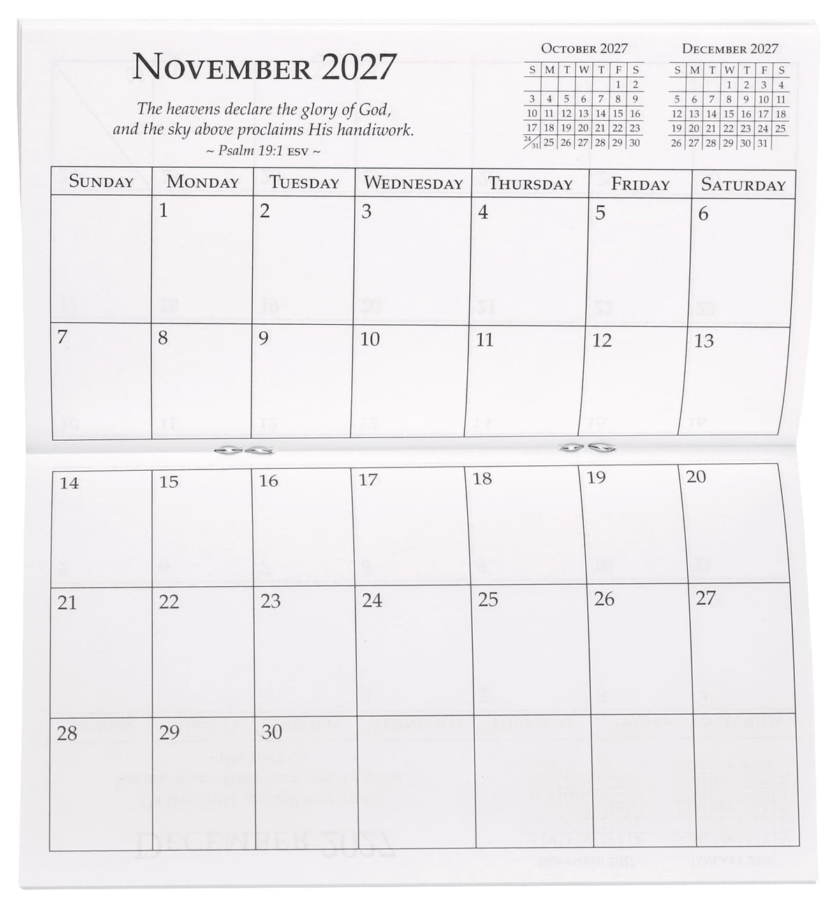 2027 24-Month Small Daily Diary/Planner: Pray Without Ceasing