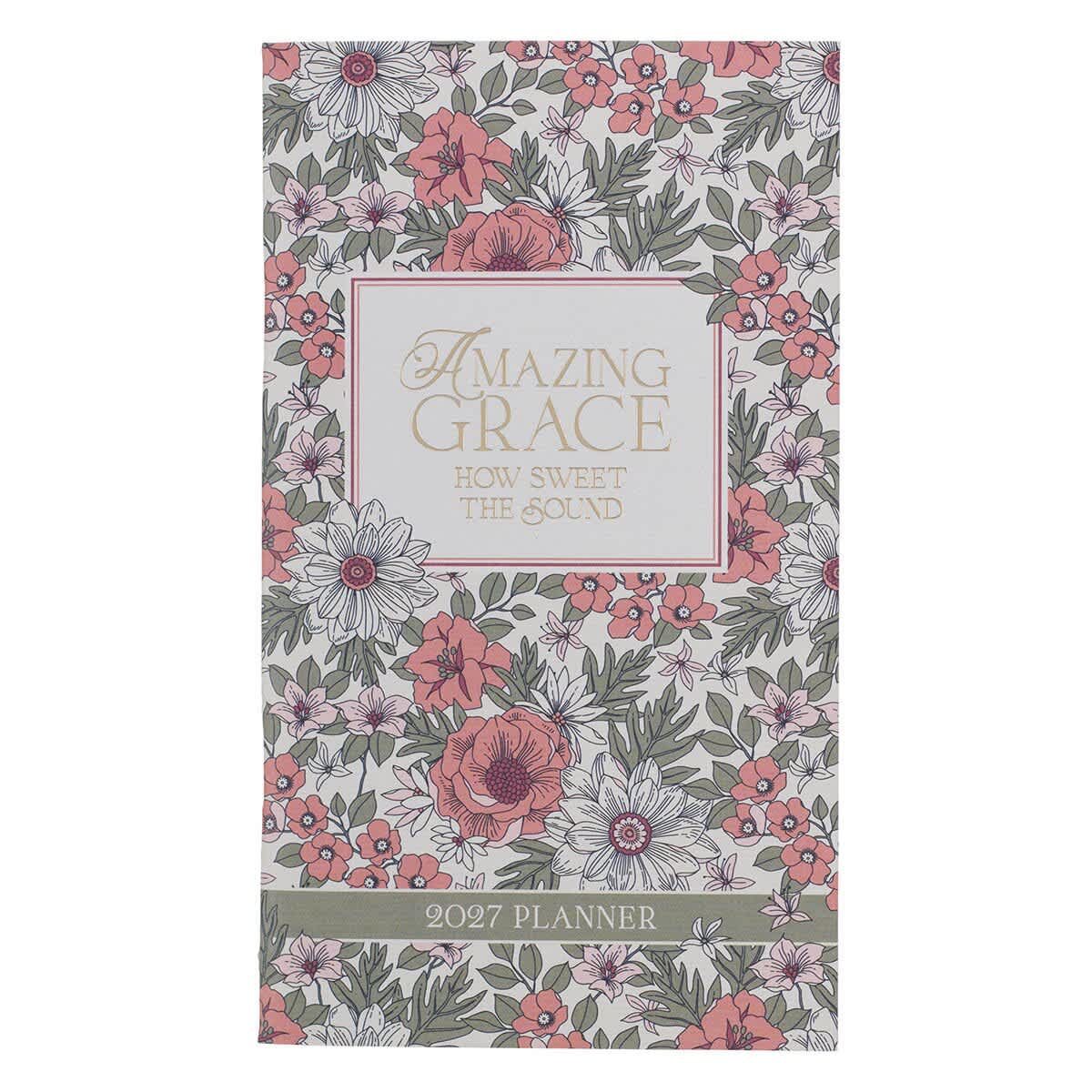 2027 24-Month Small Daily Diary/Planner: Amazing Grace, Floral