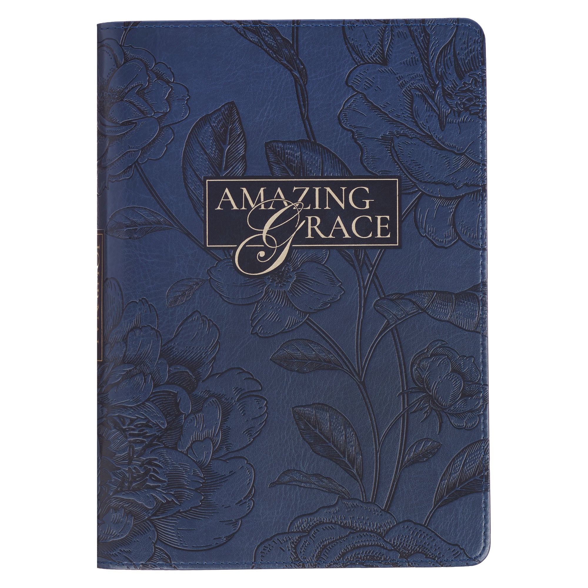 Journal with Zipper: Amzing Grace Dark Blue