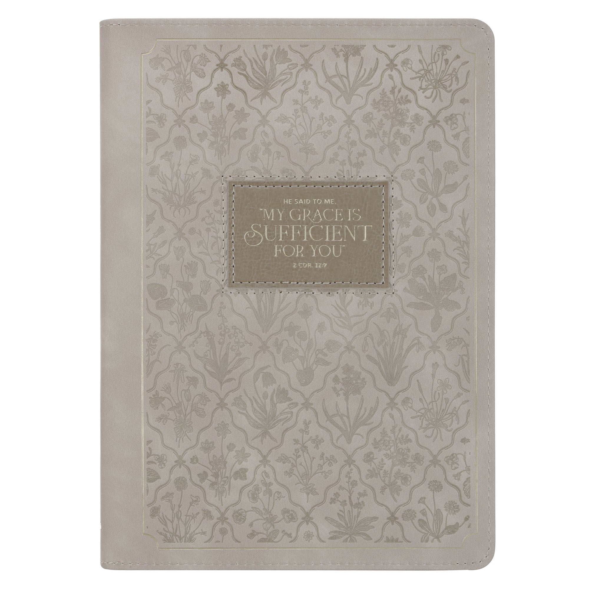 Journal with Zipper (Grace Taupe Wildflower Collection)