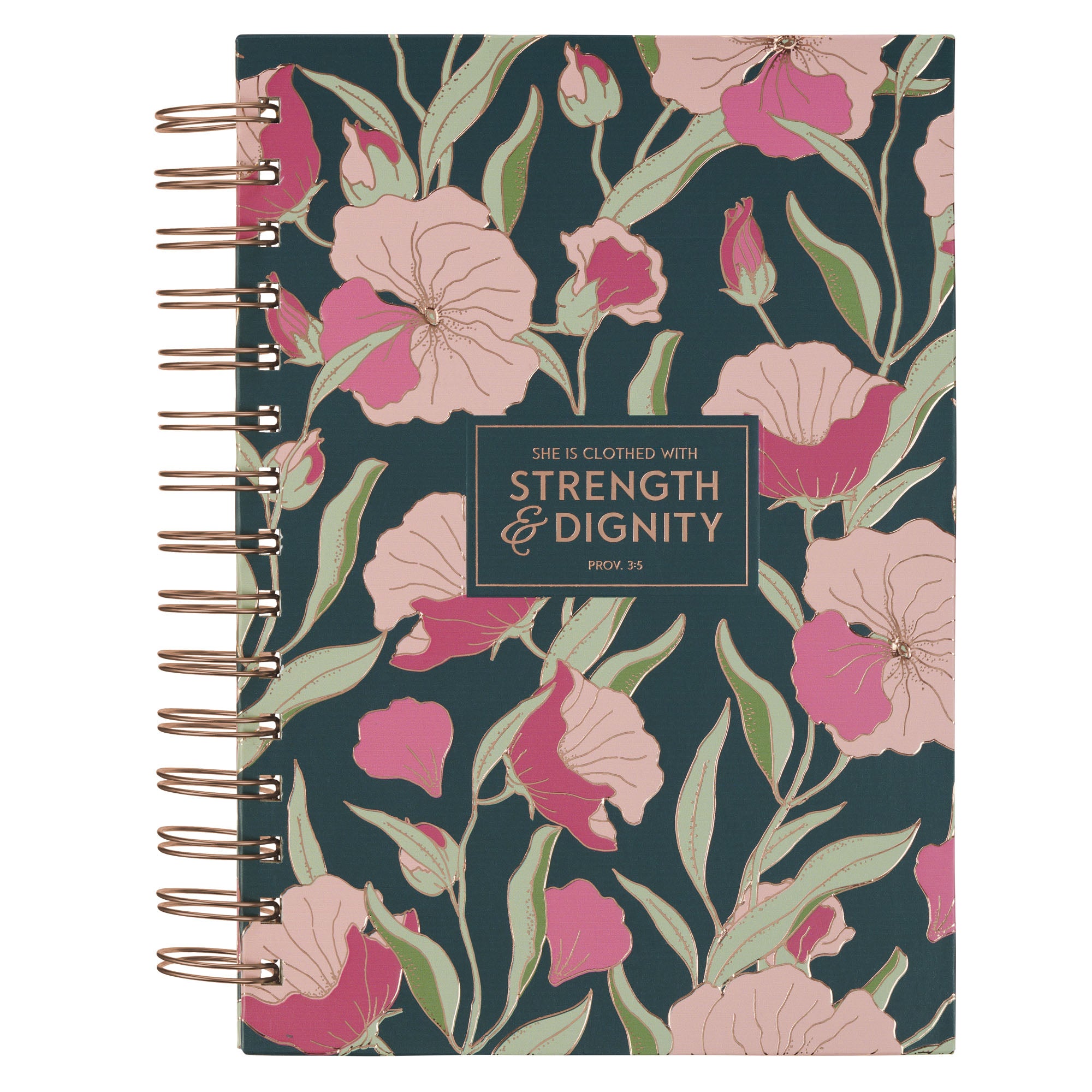 Journal: She is Clothed With Strength & Dignity, Floral