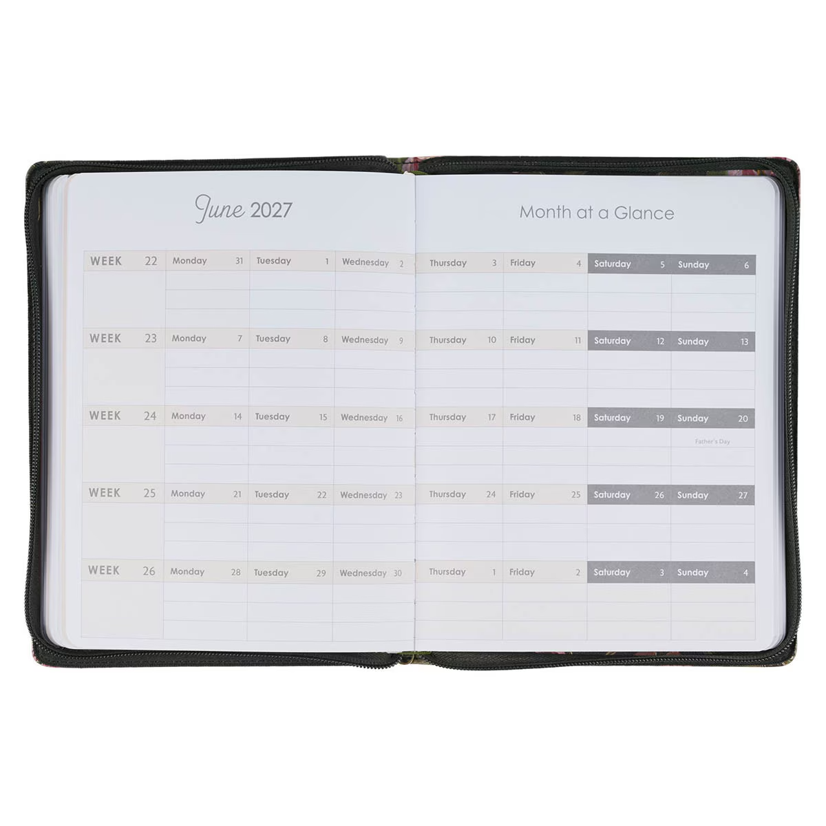 2027 18-Month Large Diary/Planner, Zippered: Pray Without Ceasing
