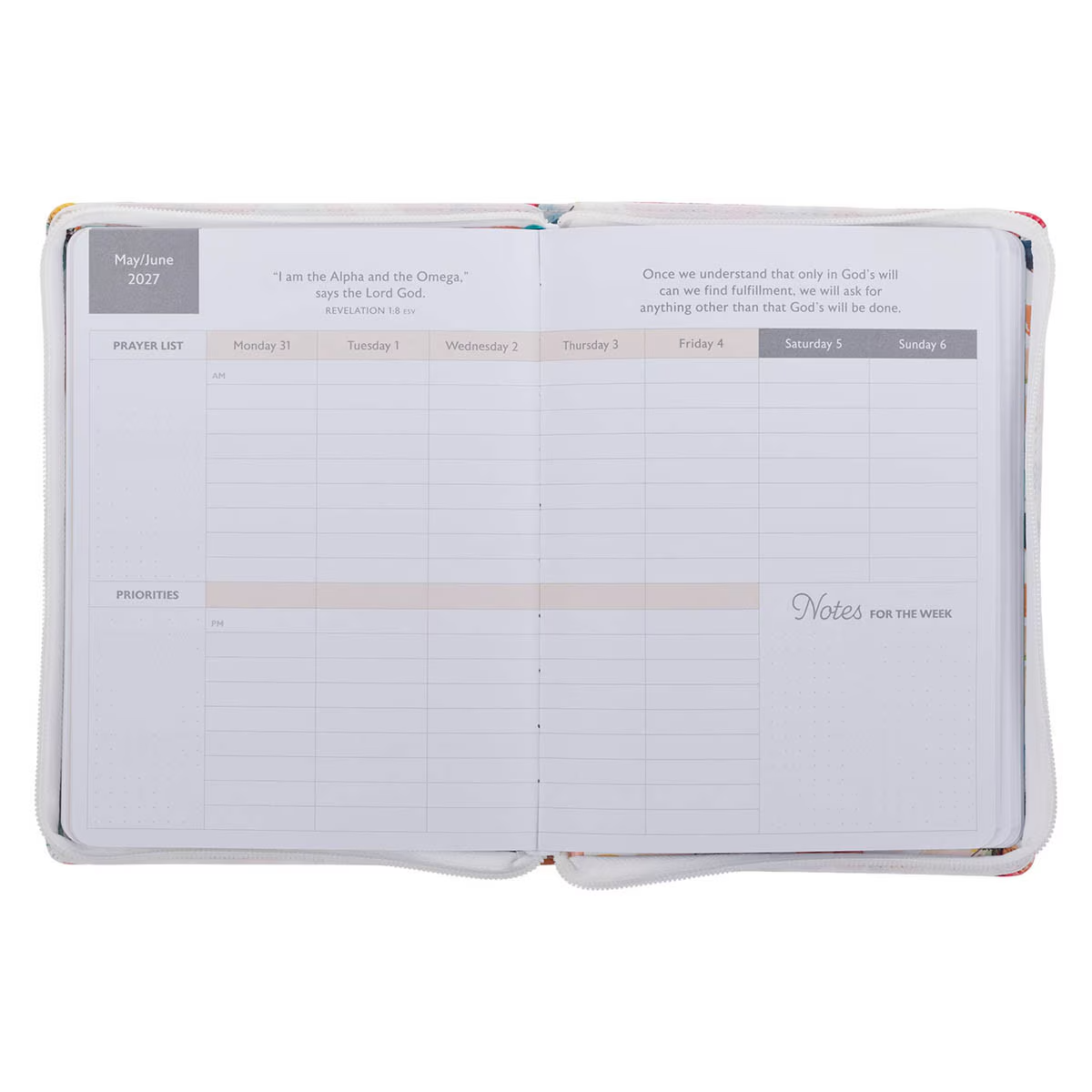 2027 18-Month Large Diary/Planner, Zippered: Be Still, and Know