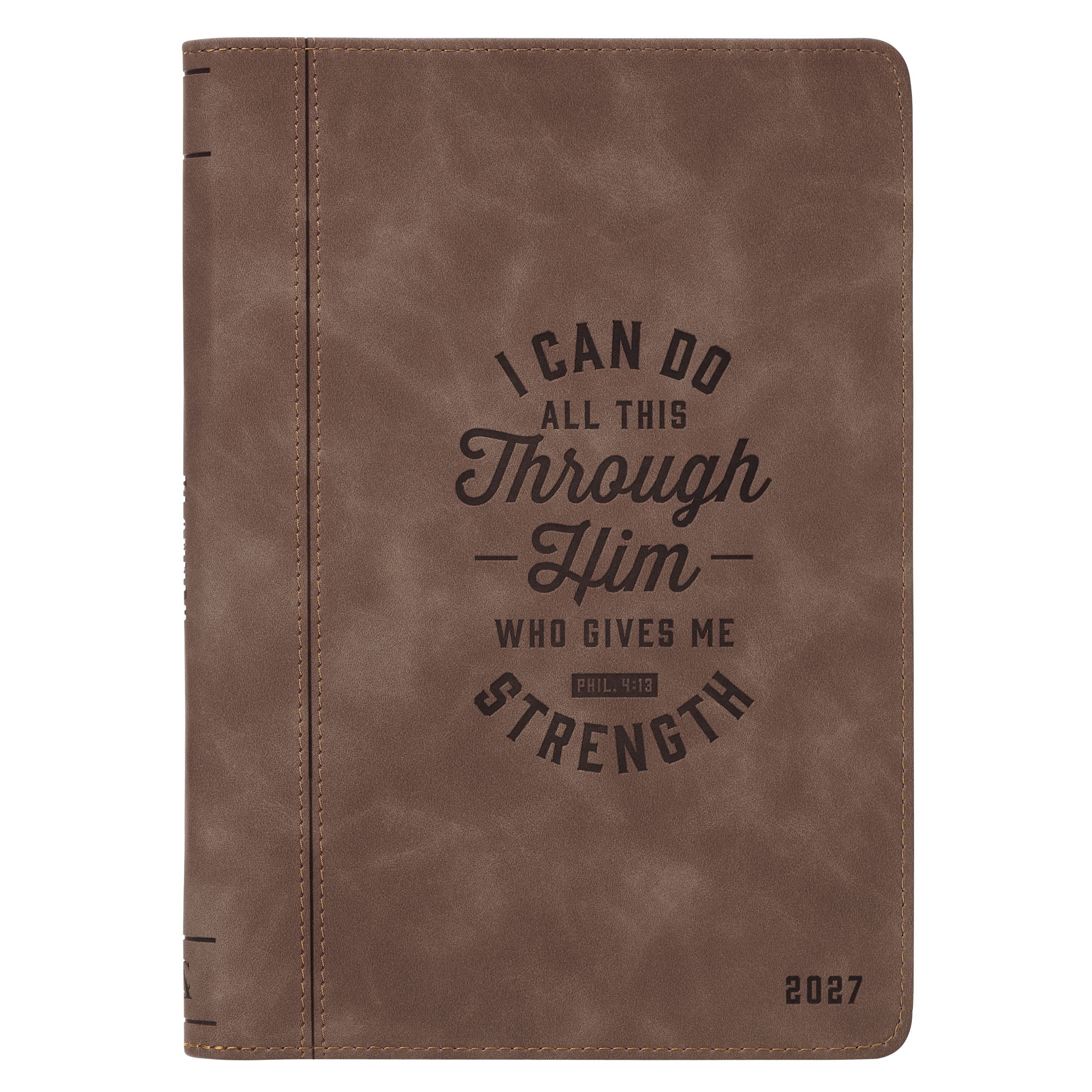 2027 12-Month Executive Diary/Planner, Zippered: I Can Do All Things Through Him