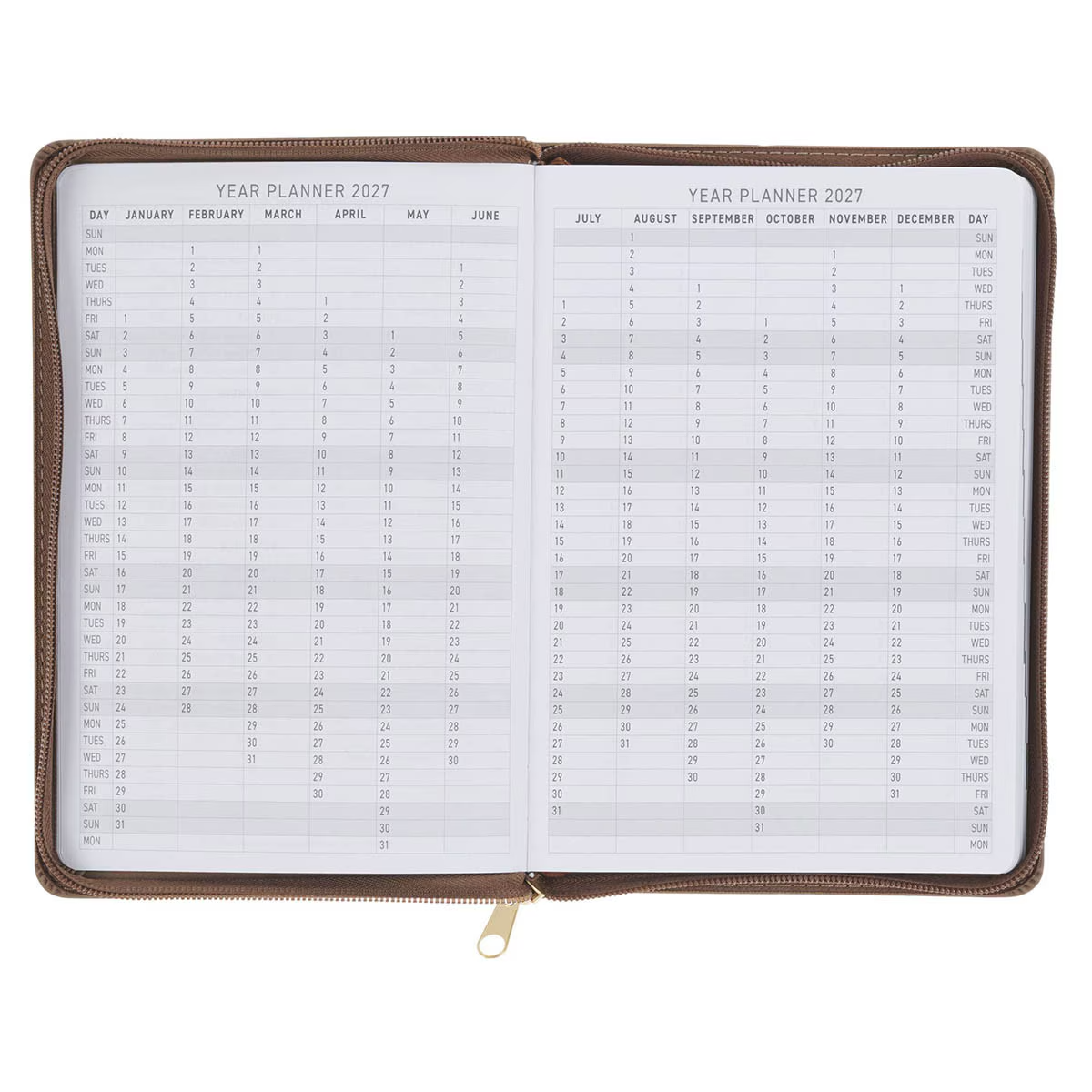 2027 12-Month Executive Diary/Planner, Zippered: I Can Do All Things Through Him