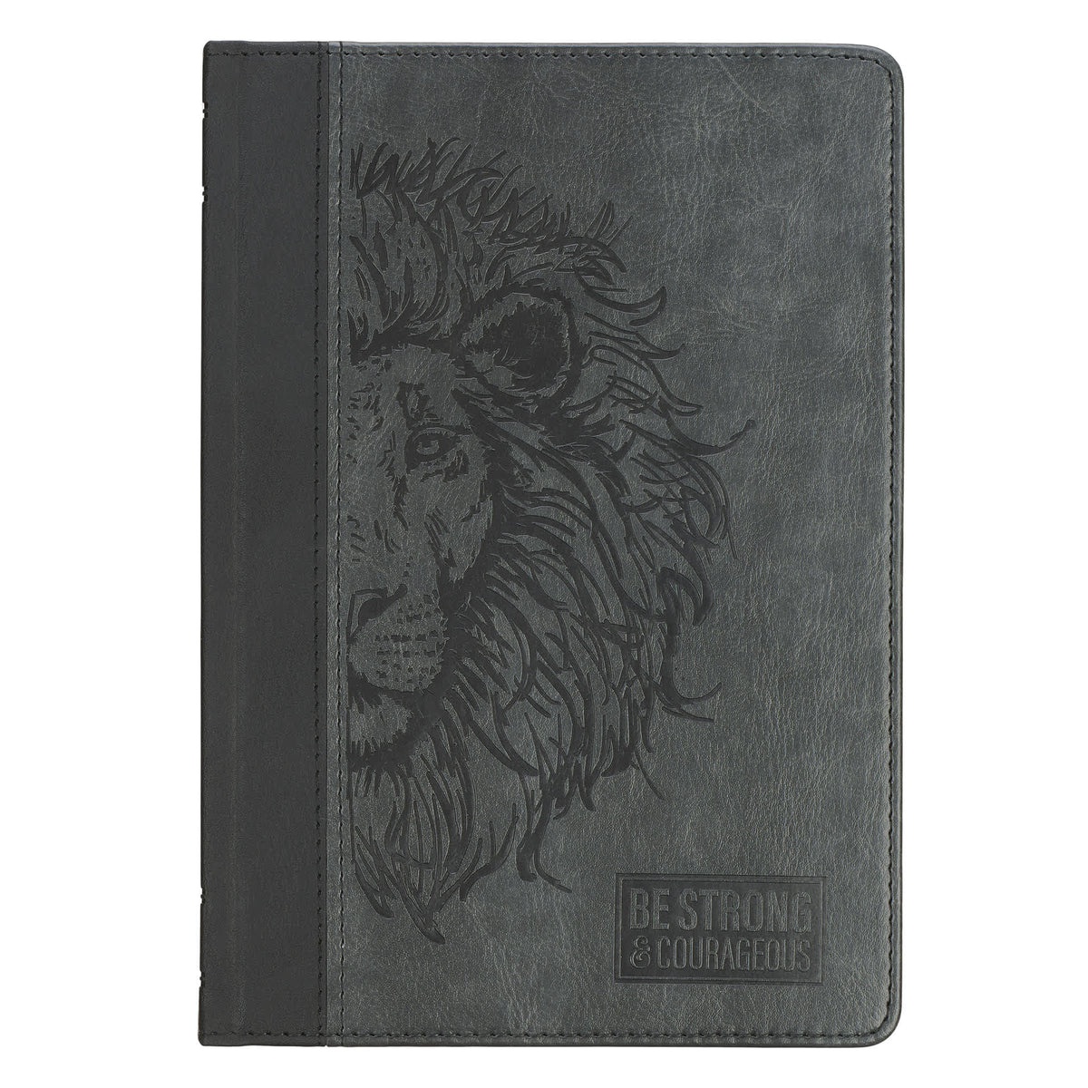 Journal: Two-tone Black Gray Be Strong & Courageous Josh. 1:9