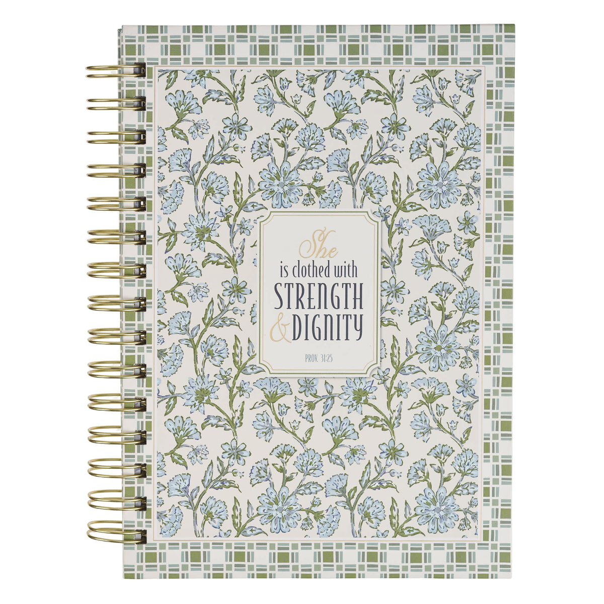 Journal: Blue Floral Strength And Dignity Prov. 31:25