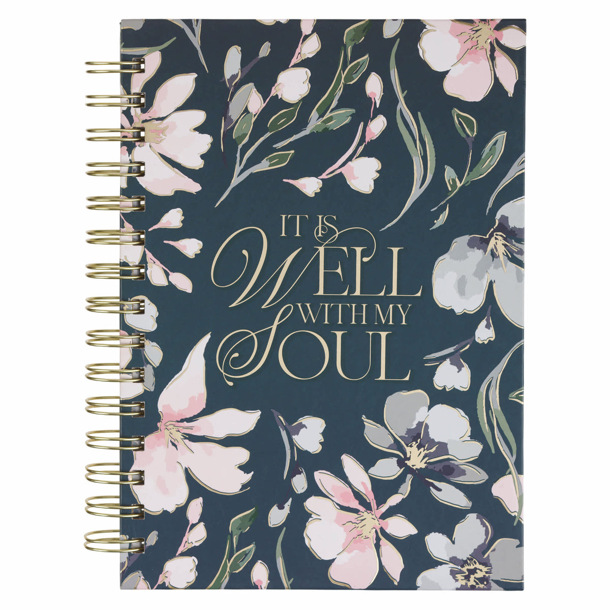 Journal: Blue Floral It Is Well With My Soul