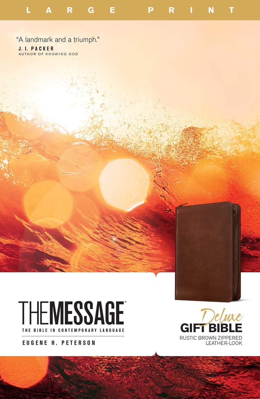 The Message Bible Deluxe Gift Zipper Large Print Rustic Brown